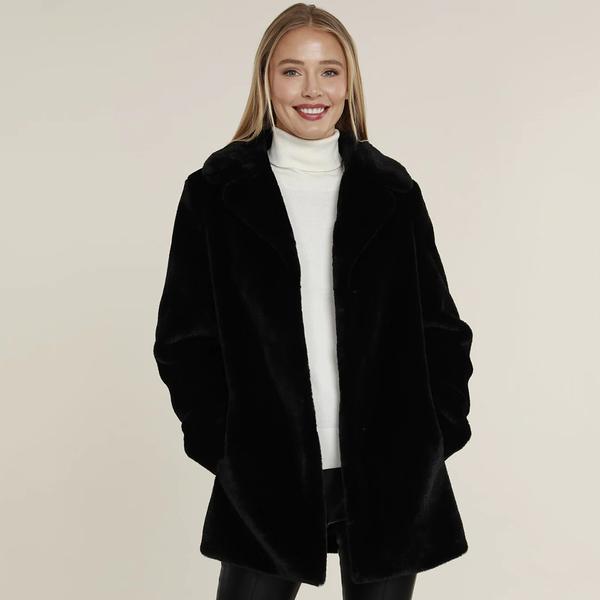 Faux Fur Coat BLACK