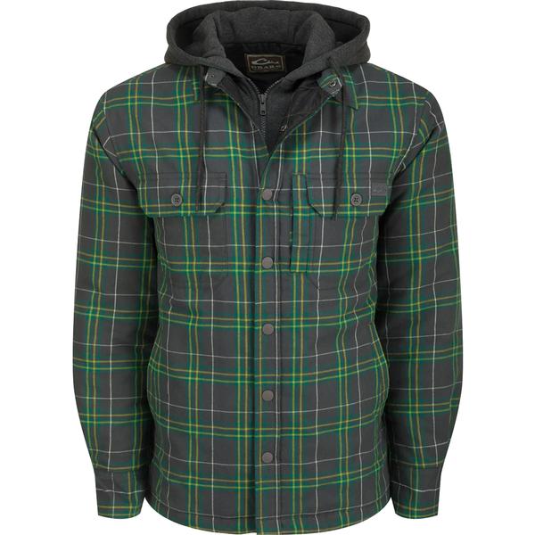 THE CAMPFIRE FLANNEL HOODIE CRG/CASTLEROCKGREY