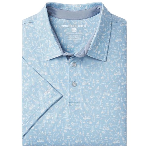 MEN'S TRAPPED IN PRINTED POLO 1370/SUNDAYBLUE