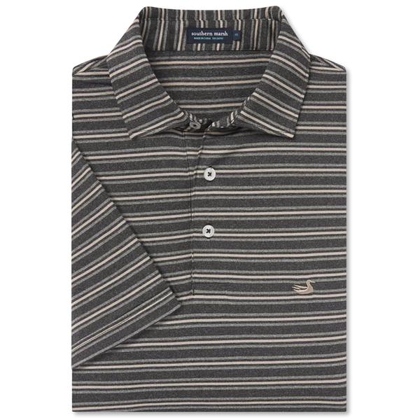 MAYBOURNE FEATHERLIGHT STRIPE POLO CLMG/CHRCL/MIDNT