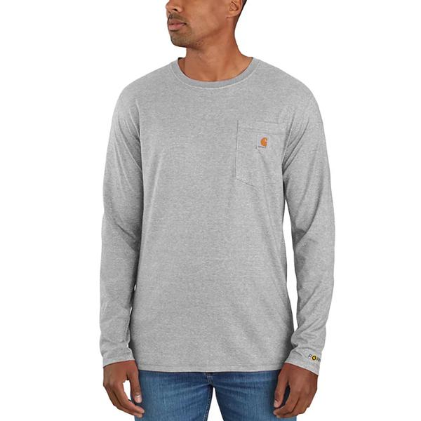 MENS FORCE RELAXED FIT MW LS POCKET TEE