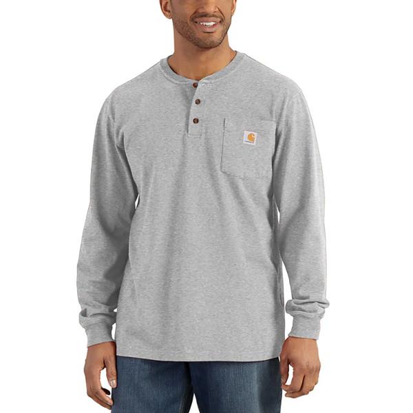 MEN`S WORKWEAR POCKET L/S HENLEY