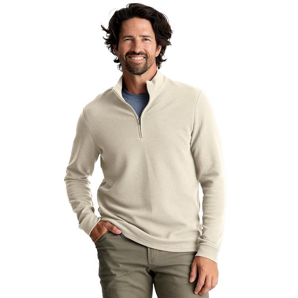 MEN`S WAFFLE QUARTER ZIP 001/SANDSTONE