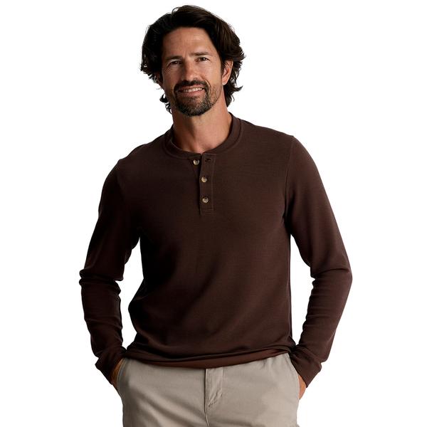 MEN`S WAFFLE LONG SLEEVE HENLEY