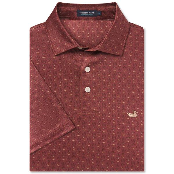 FLYLINE PERFORMANCE POLO BRTN/BURNTRED/TAN