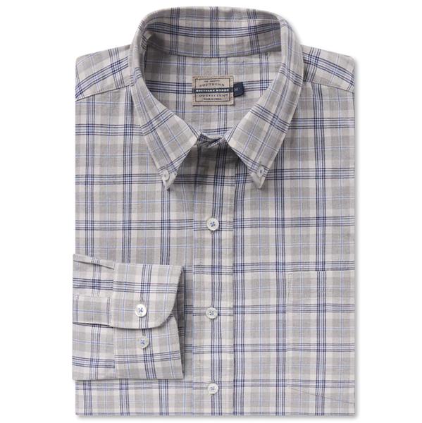 BANDERA WASHED PLAID DRESS SHIRT GREY/NAVY