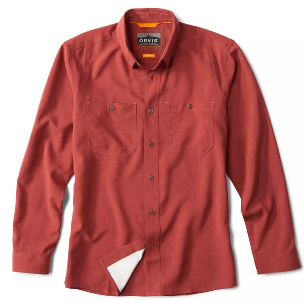 TECH CHAMBRAY PLAID WORKSHIRT 49/RUSSET