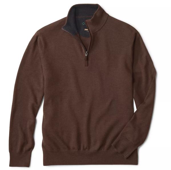 MERINO QUARTER ZIP SWEATER 2.0 46/BARK