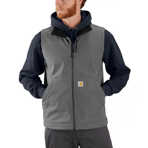 MEN'S RELAXED FIT SOFTSHELL VEST STL/STEEL