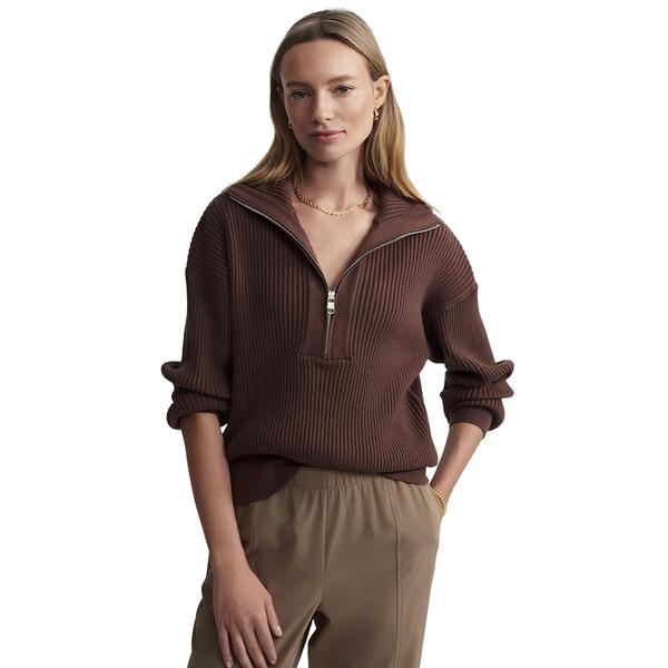 JANIE HALF-ZIP KNIT CHESTNUT