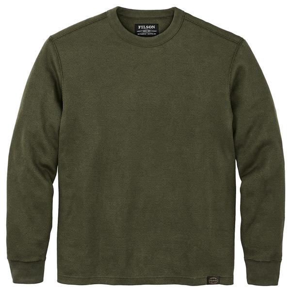  Men's Waffle- Knit Thermal Crew