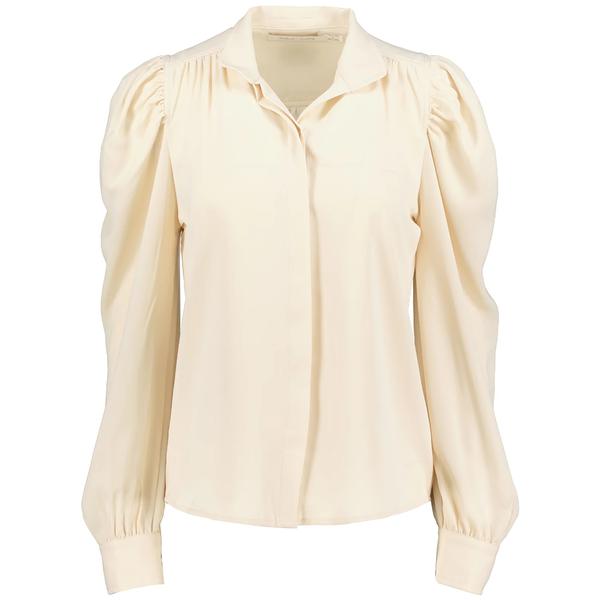 CATE LONG SLEEVE RUCHED BLOUSE PEARL