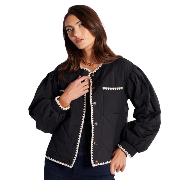 BROOKLYN WHIPSITCH QUILTED JACKET BLACK