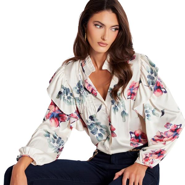 THEA RUFFLE BLOUSE MONETFLORAL