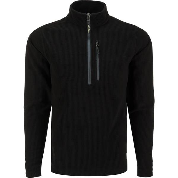 FALL RIVER GRID FLEECE HALF-ZIP PULLOVER CAB/CAVIARBLACK