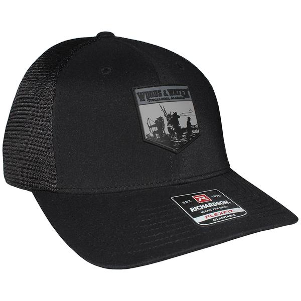 WOODS N WATER RUBBER PATCH HAT BLACK