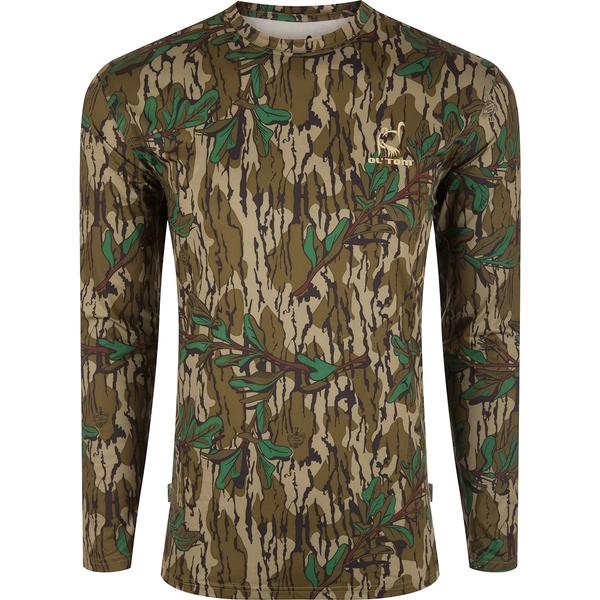 PERFORMANCE CREW CAMO PRINT L/S 012/GREENLEAF