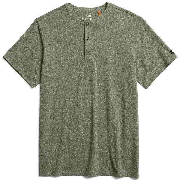 ESSENTIAL S/S HENLEY OLVH/OLIVEGRNHEATHER