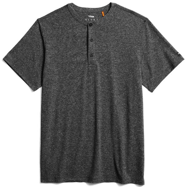 ESSENTIAL S/S HENLEY OSH/OBSIDIANHEATHER