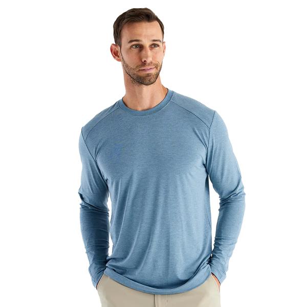 MEN`S BAMBOO SHADE LONG SLEEVE 448/HTHRSLATEBLUE