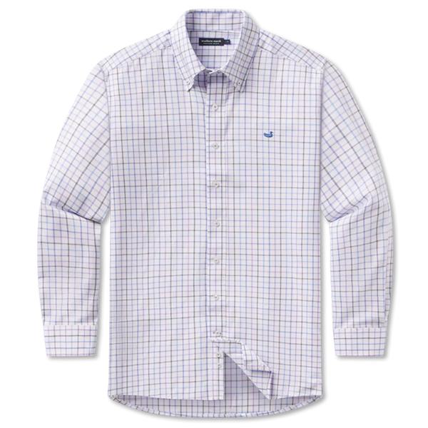 CHATEAU WINDOWPANE DRESS SHIRT NAVY/FRENCHBLUE